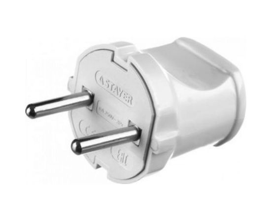 Электрическая вилка Stayer MASTER, 6А/220В, белая 55150-W 