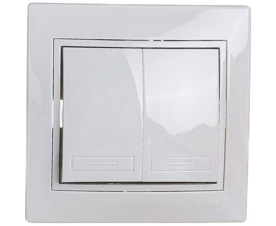 Двойной выключатель LEZARD MIRA белый с белой вставкой 701-0202-101 