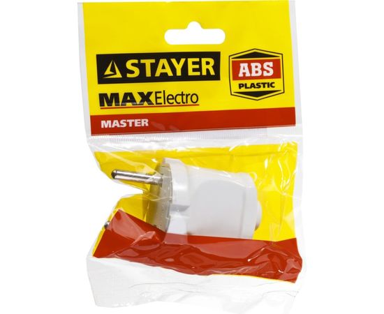 Электрическая вилка Stayer MASTER, 6А/220В, белая 55150-W – изображение 2