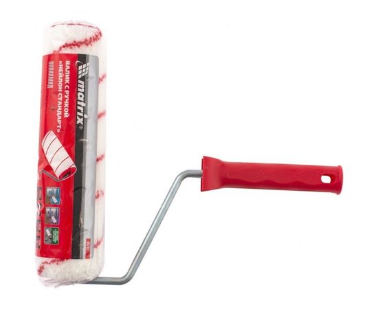 Валик с ручкой 8мм, 250мм, ворс 9мм, D 48мм, D ручки 8мм, полиамид MATRIX НЕЙЛОН Стандарт 80755 – изображение 3