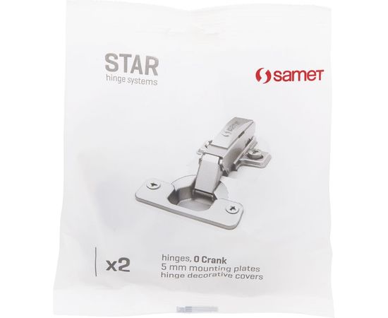 Петля SAMET STAR, изгиб 0 mm, 48AX, Ni, 2 шт. СТ-00001293 – изображение 3