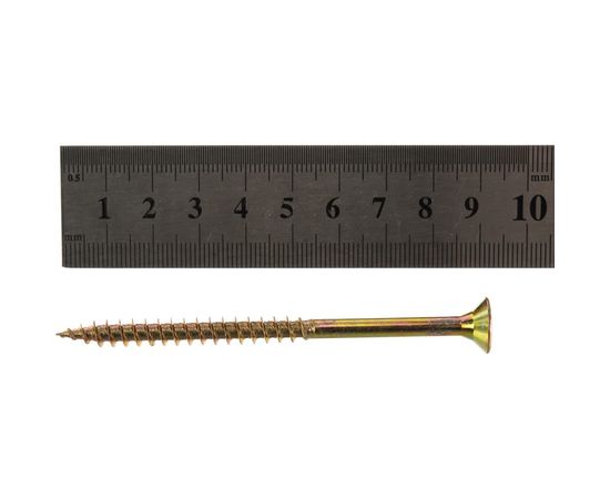 Универсальный саморез Tech-Krep 90х6,0 мм 50 шт желтый, коробка с окном 102274 – изображение 4