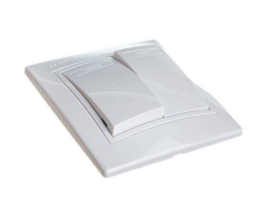 Двойной выключатель LEZARD MIRA белый с белой вставкой 701-0202-101 – изображение 4