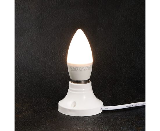Светодиодная лампа REXANT Свеча 7,5Вт E27 713лм 2700K теплый свет 604-020 – изображение 4
