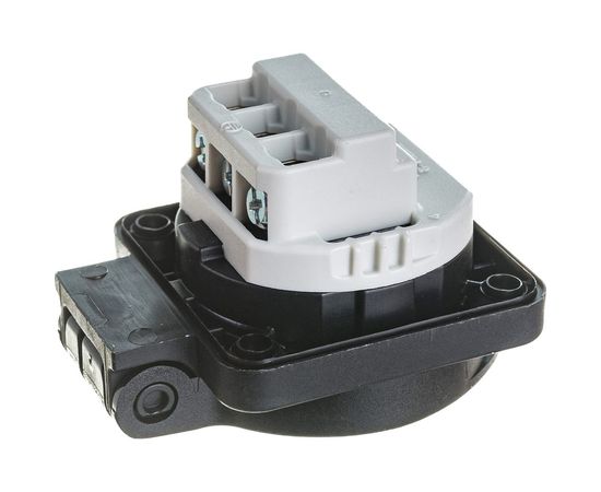 Встраиваемая розетка PCE 16A 220V 2P+E IP54 50х50 подключение сзади, черная 105-0s – изображение 5