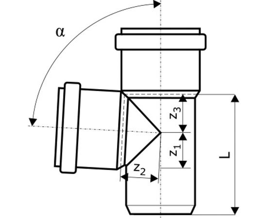 Канализационный тройник Ostendorf 87 градусов, 90х50 114420 – изображение 5