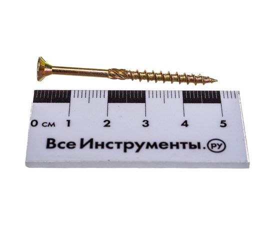 Шуруп Rusconnect CS 03550 с/нарез. д/дерева, потай, 3,5х50, 200 шт. Желтый цинк 313550 – изображение 6