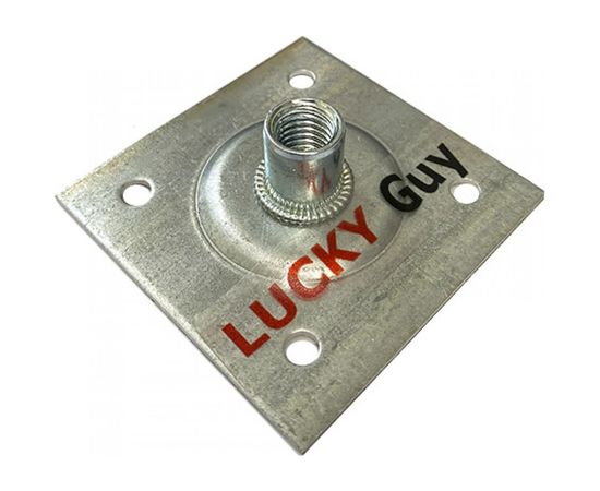Опорная пластина Lucky Guy облегченная, 60х60х2,0 мм с гайкой М10, оцинк. 200 01 6060 М10 0р 