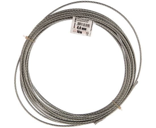 Стальной трос для растяжки DIN 3055, 4 мм, 10м Tech-Krep 127847 