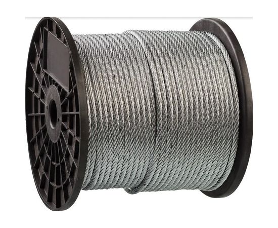 Стальной трос Зубр DIN 3055, оцинкованная сталь, синтетическая сердцевина, d=4мм, L=200м 4-304110-04 