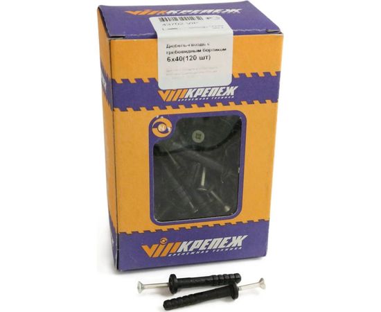 Дюбель-гвоздь с грибовидным бортиком VIPКрепеж 6х40 120 шт 43702 VIP 