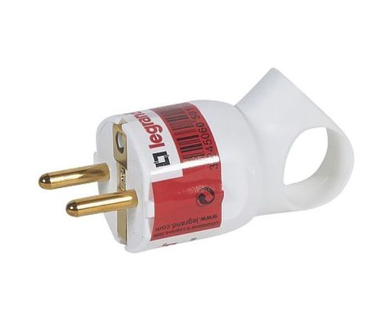 Вилка Legrand 2К+З белая 50190 