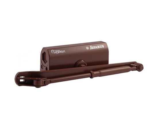 Дверной доводчик ISPARUS 440 морозостойкий, для дверей от 80 до 140 кг, коричневый 17205 