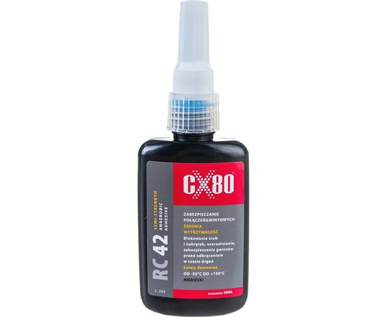 Фиксатор резьбы средней прочности CX80 средней вязкости, синий RC42 50ML 086 