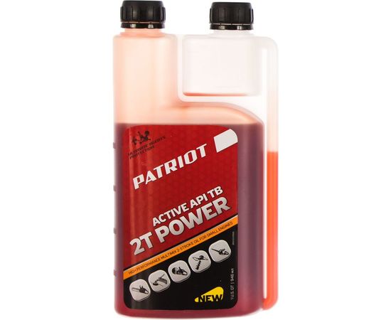 Масло минеральное POWER ACTIVE 2T дозаторное (0.946 л) для 2-х тактных двигателей PATRIOT 850030568 