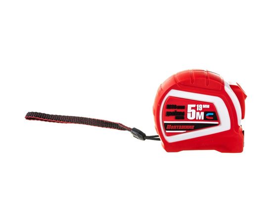 Рулетка с автостопом и магнитом Монтажник двусторонняя 5 м х 19 мм 603519 