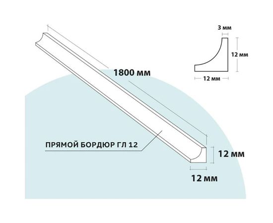 Акриловый бордюр для ванны Волшебная палочка GL12 1800х12х12 мм УТ000065227 – изображение 2