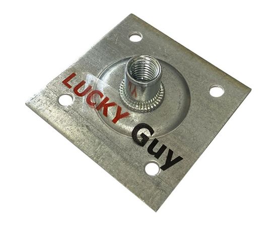 Опорная пластина Lucky Guy облегченная, 60х60х2,0 мм с гайкой М10, оцинк. 200 01 6060 М10 0р – изображение 2