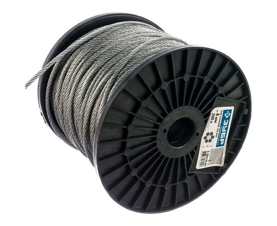 Стальной трос Зубр DIN 3055, оцинкованная сталь, синтетическая сердцевина, d=4мм, L=200м 4-304110-04 – изображение 2