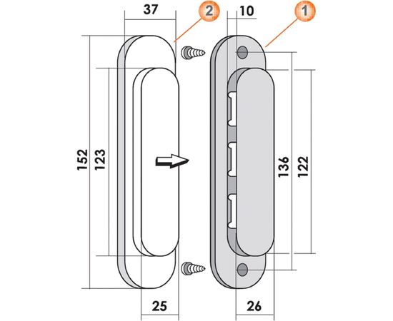 Ручка для раздвижных дверей MORELLI MHS150 BL цвет - черный 9012710 – изображение 2