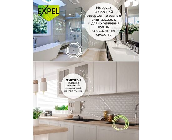 Средство для устранения засоров EXPEL ЖИРОГОН с Летучей от жира и пищевых остатков TS00011 – изображение 3