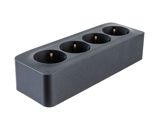 4-ая розетка Schneider Electric BLANCA открытой установки, с заземлением, без шторок, антрацит BLNRA011416 – изображение 3