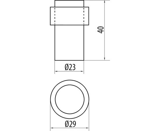 Дверной упор DOORLOCK DL DS004 CR полированный хром, 23/29 мм, высота 40 мм, серая резина 74230 – изображение 4