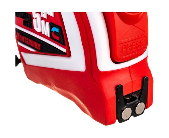 Рулетка с автостопом и магнитом Монтажник двусторонняя 5 м х 19 мм 603519 – изображение 5