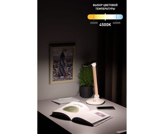 Настольный светильник ЭРА NLED-456-10W-W-G белый с золотом Б0028436 – изображение 9