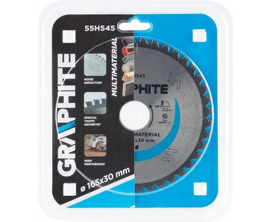 Диск отрезной универсальный (165x30 мм; 40 зубьев) GRAPHITE 55H545 