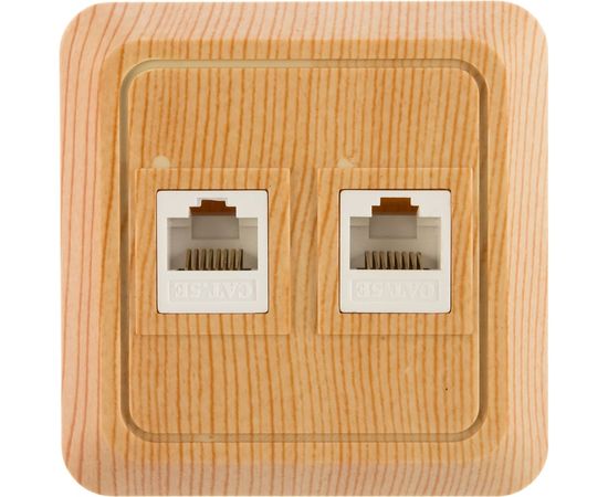 Компьютерная розетка UNIVersal Олимп 2-ая сосна 1077 