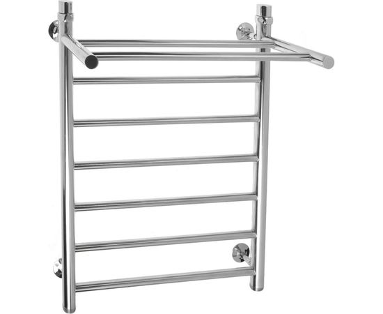 Полотенцесушитель ТЕМАРК Классика с полкой (КП-9) 600х700, D32/18 мм (перекладина прямая, нижнее подключение) 2170 