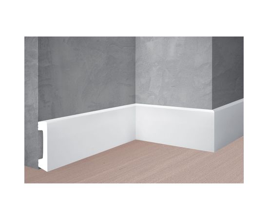 Напольный плинтус Stenopol ударопрочный влагостойкий под покраску 80х17х2000 мм C7235 