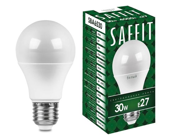 Светодиодная лампа SAFFIT SBA6530 Шар E27 30W 2700K 55182 