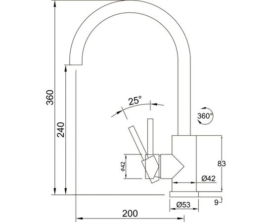 Смеситель для кухни Olives BALEAR нержавеющая сталь 13435-1BL – изображение 2