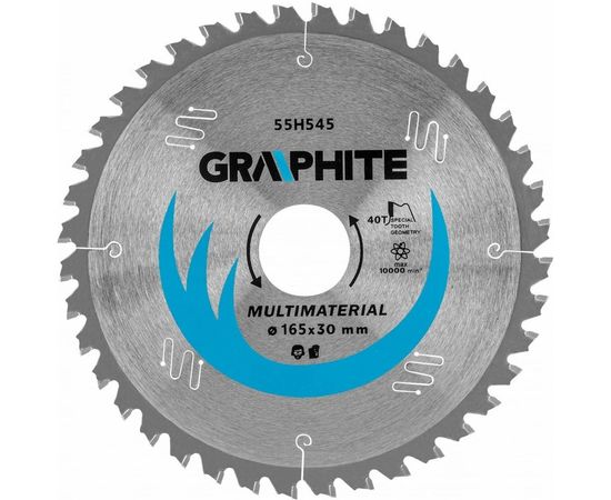 Диск отрезной универсальный (165x30 мм; 40 зубьев) GRAPHITE 55H545 – изображение 2