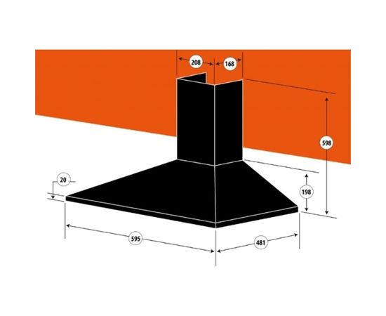 Вытяжка Centek черный, ширина 60 см, купол, 800 м3/час, 250 Вт, 3 скорости, СТ-1820-60 BLACK – изображение 2