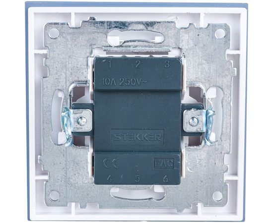 Электрический 1-клавишный выключатель STEKKER серия Катрин, GLS10-7003-01, белый 39164 – изображение 2