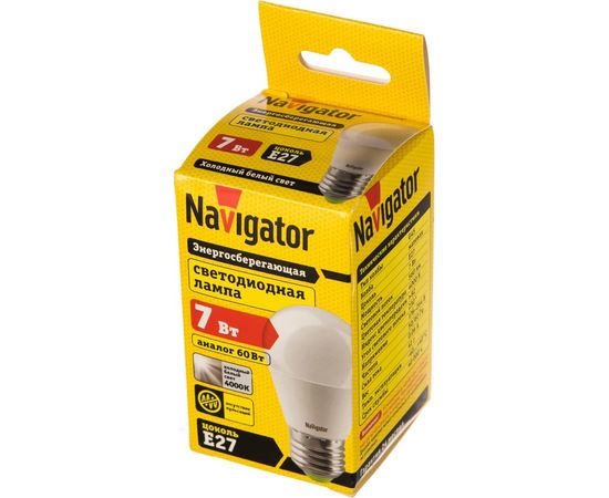 Светодиодная лампа NAVIGATOR 94 469 NLL-G45-7-230-4K-E27 7Вт шар 4000К 176-264В 94469 300233 – изображение 2