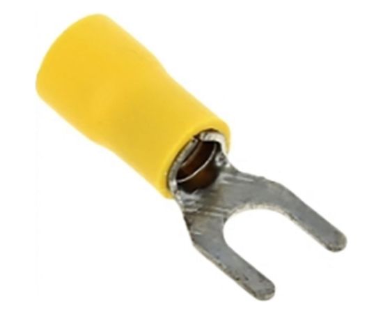 Вилочный изолированный наконечник STEKKER М4 4-6 - 0,6 мм, желтый 39373 – изображение 3