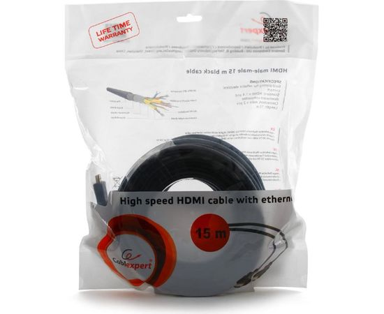 Кабель Cablexpert HDMI v1.4, 19M/19M, 15м, черный, позолоченные разъемы, экран, пакет CC-HDMI4-15M – изображение 3