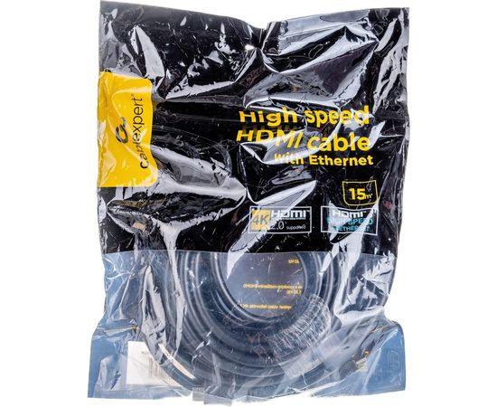 Кабель Cablexpert HDMI v1.4, 19M/19M, 15м, черный, позолоченные разъемы, экран, пакет CC-HDMI4-15M – изображение 4