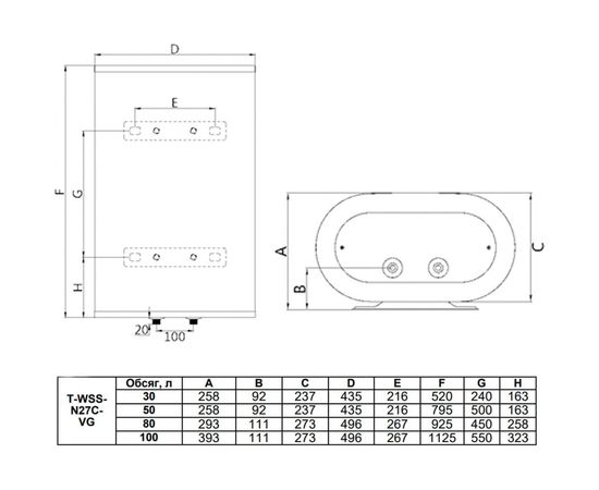 Накопительный плоский водонагреватель TIMBERK T-WSS30-N27C-VG – изображение 4