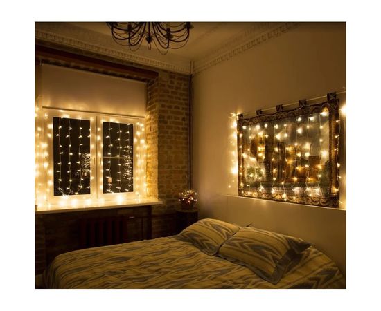 Светодиодная гирлянда NEON-NIGHT Дождь 8 режимов 2х3м 240 LED прозрачный провод тёплый-белый 235-066 – изображение 5