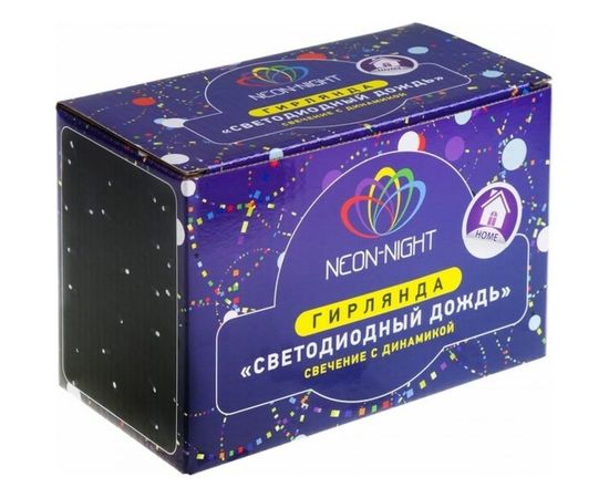 Гирлянда Neon-Night ДОЖДЬ занавес 1.5х1.5м, прозрачный ПВХ, 144 LED СИНИЕ IP20 235-033 – изображение 7