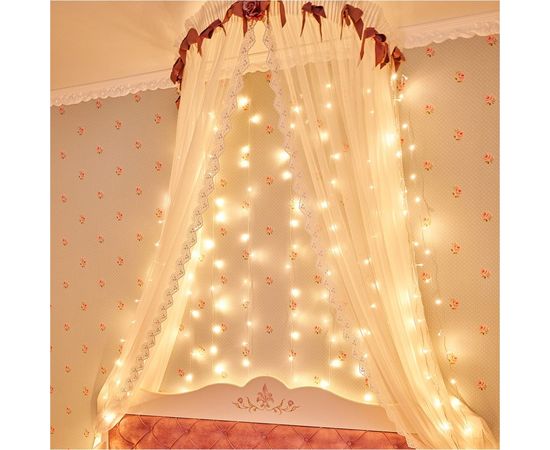 Светодиодная гирлянда NEON-NIGHT Дождь 8 режимов 2х3м 240 LED прозрачный провод тёплый-белый 235-066 – изображение 7