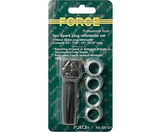 Свечной набор: метчик и ремонтные футорки 5шт FORCE 64101 – изображение 7