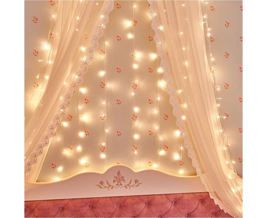 Светодиодная гирлянда NEON-NIGHT Дождь 8 режимов 2х3м 240 LED прозрачный провод тёплый-белый 235-066 – изображение 8