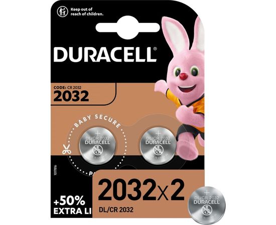 Литиевые батарейки Duracell CR2032-2BL 2 штуки в блистере Б0037273 