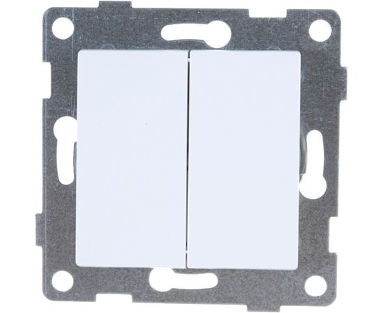 Выключатель GUSI ELECTRIC Ugra 2 клавиши, СУ,10А,250В, белый С11В2-001 